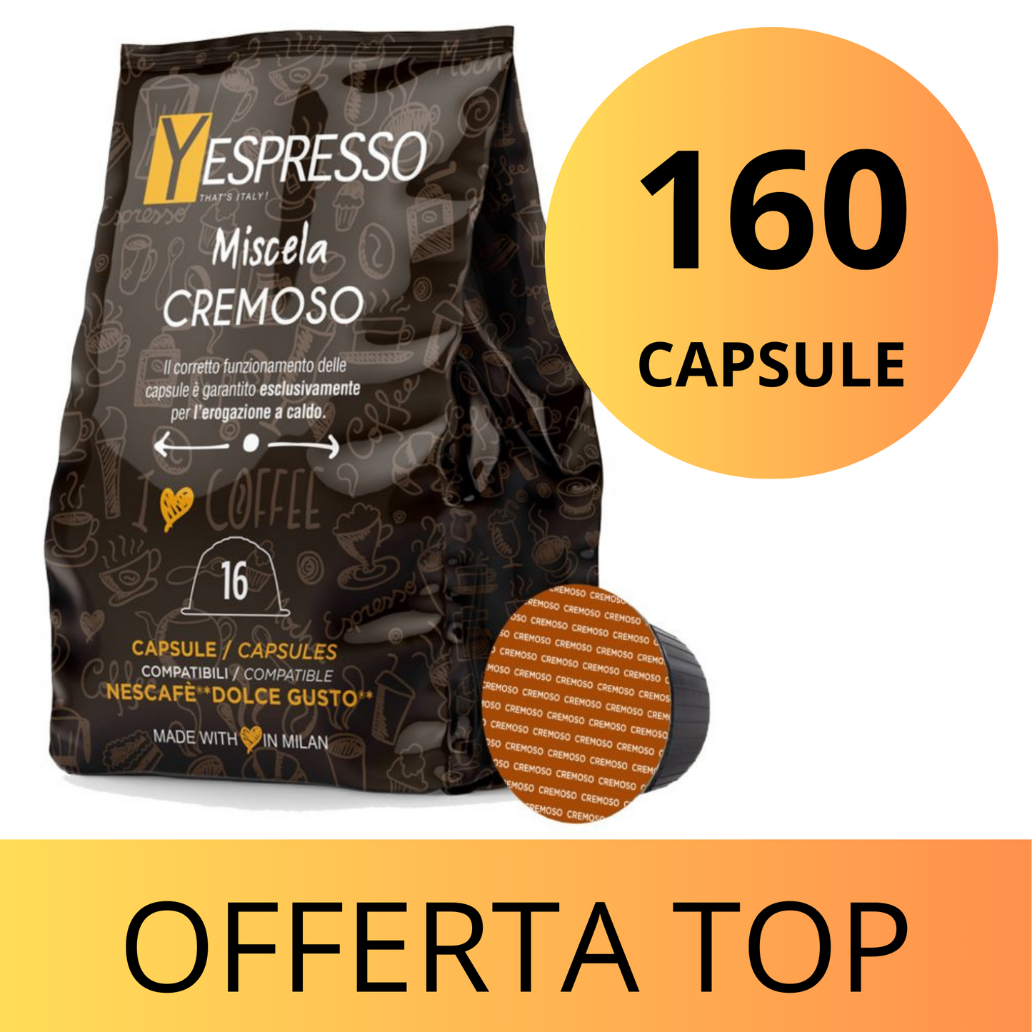 160 Capsule compatibili DOLCE GUSTO - CREMOSO