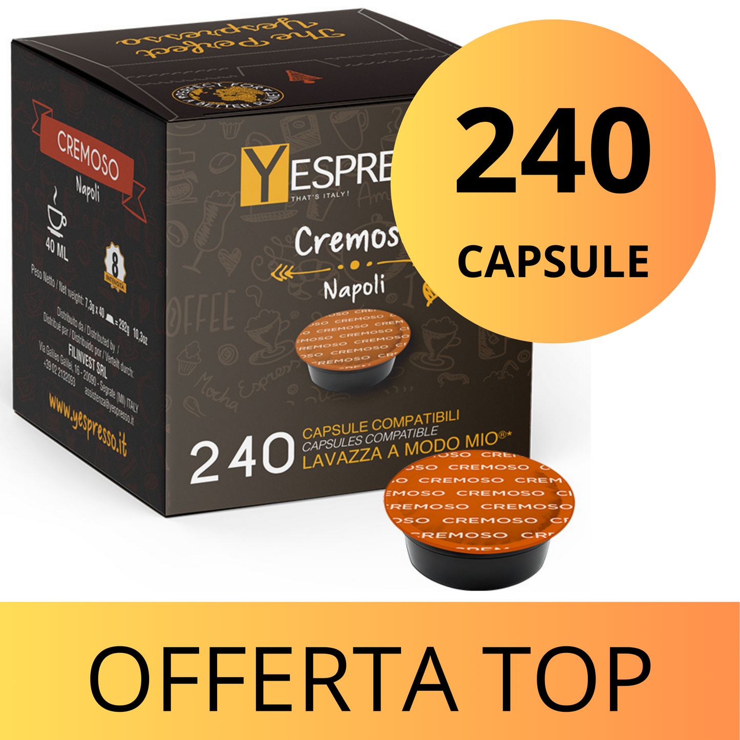 240 Capsule compatibili Lavazza A MODO MIO - CREMOSO