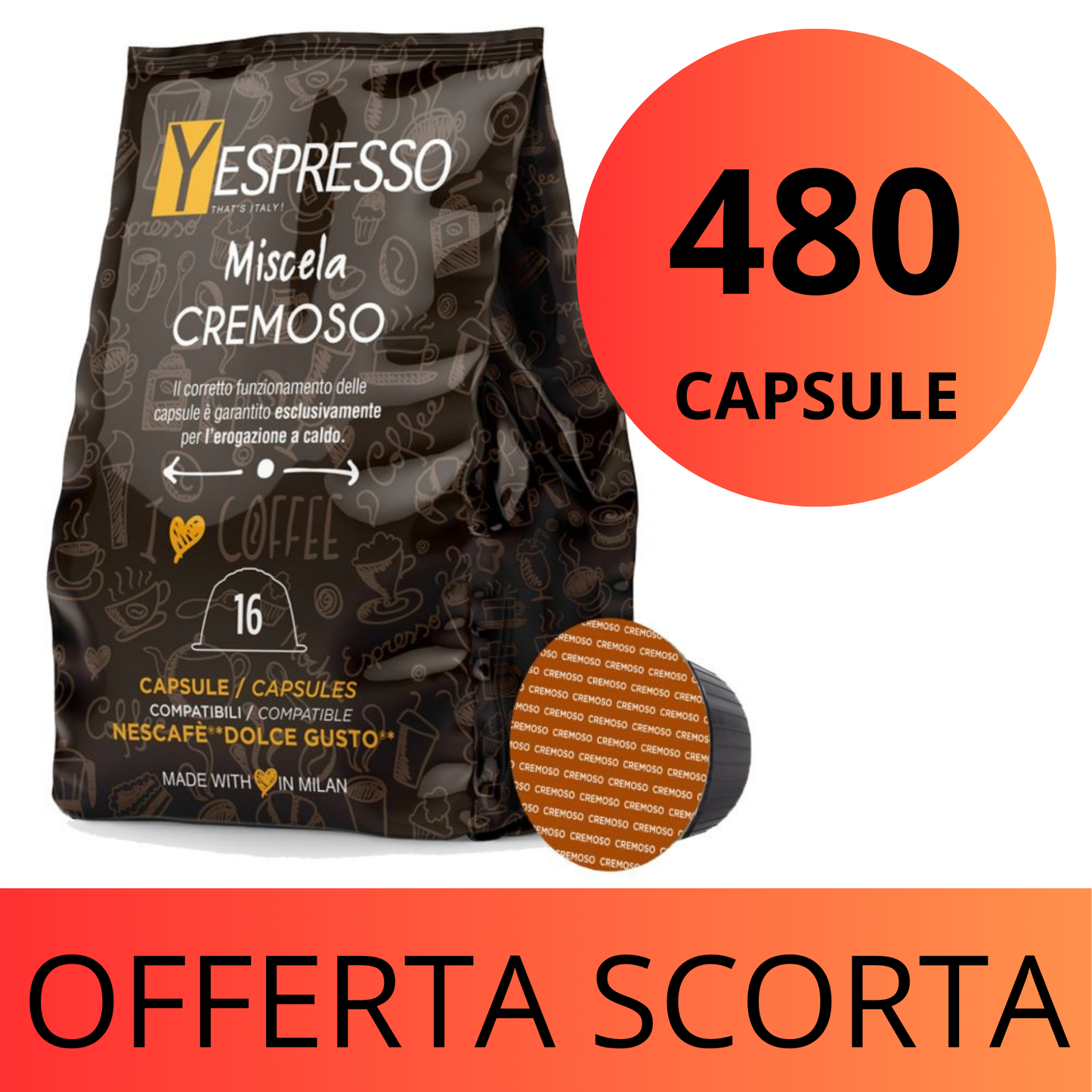 480 Capsule compatibili DOLCE GUSTO - CREMOSO