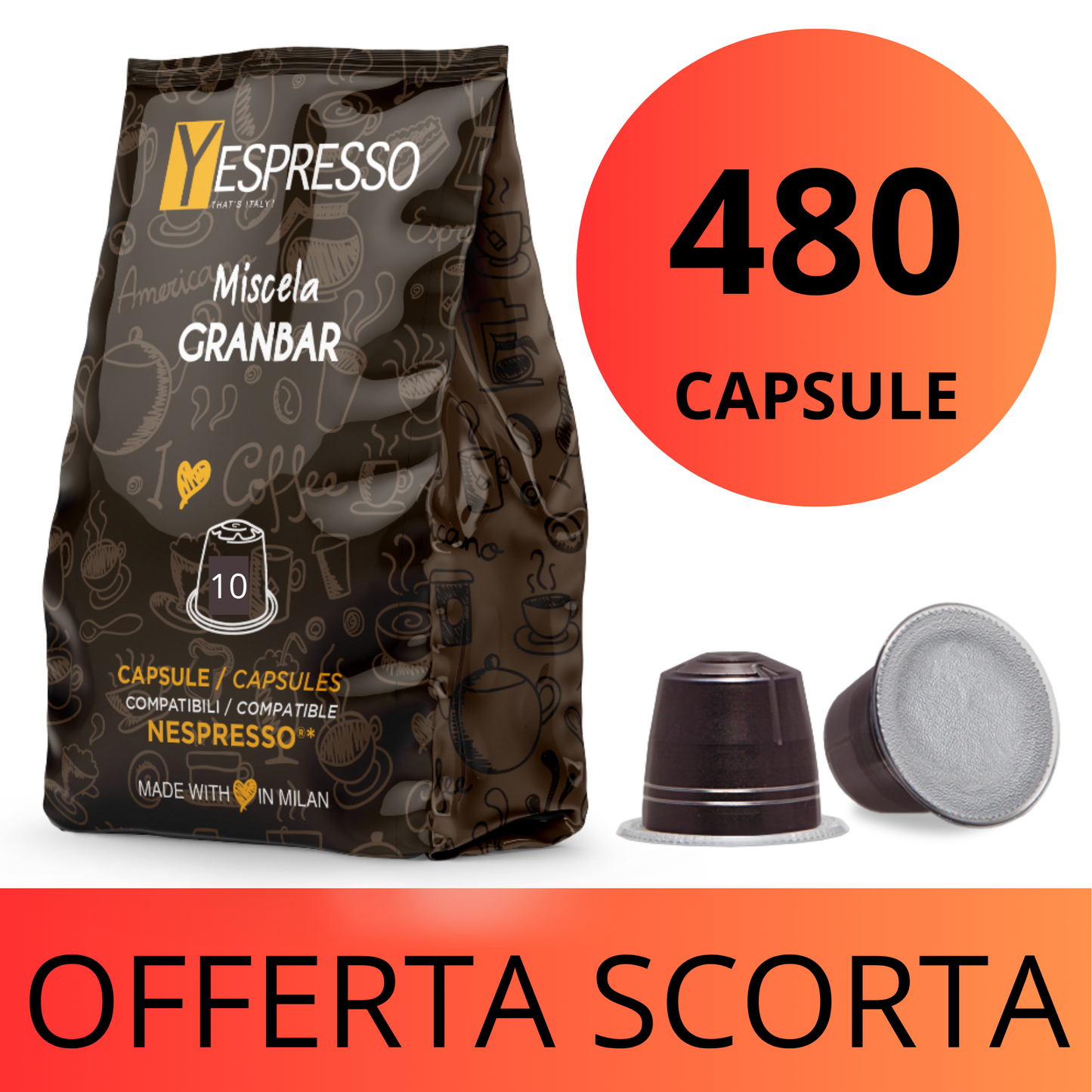 480 Capsule compatibili NESPRESSO - GRANBAR