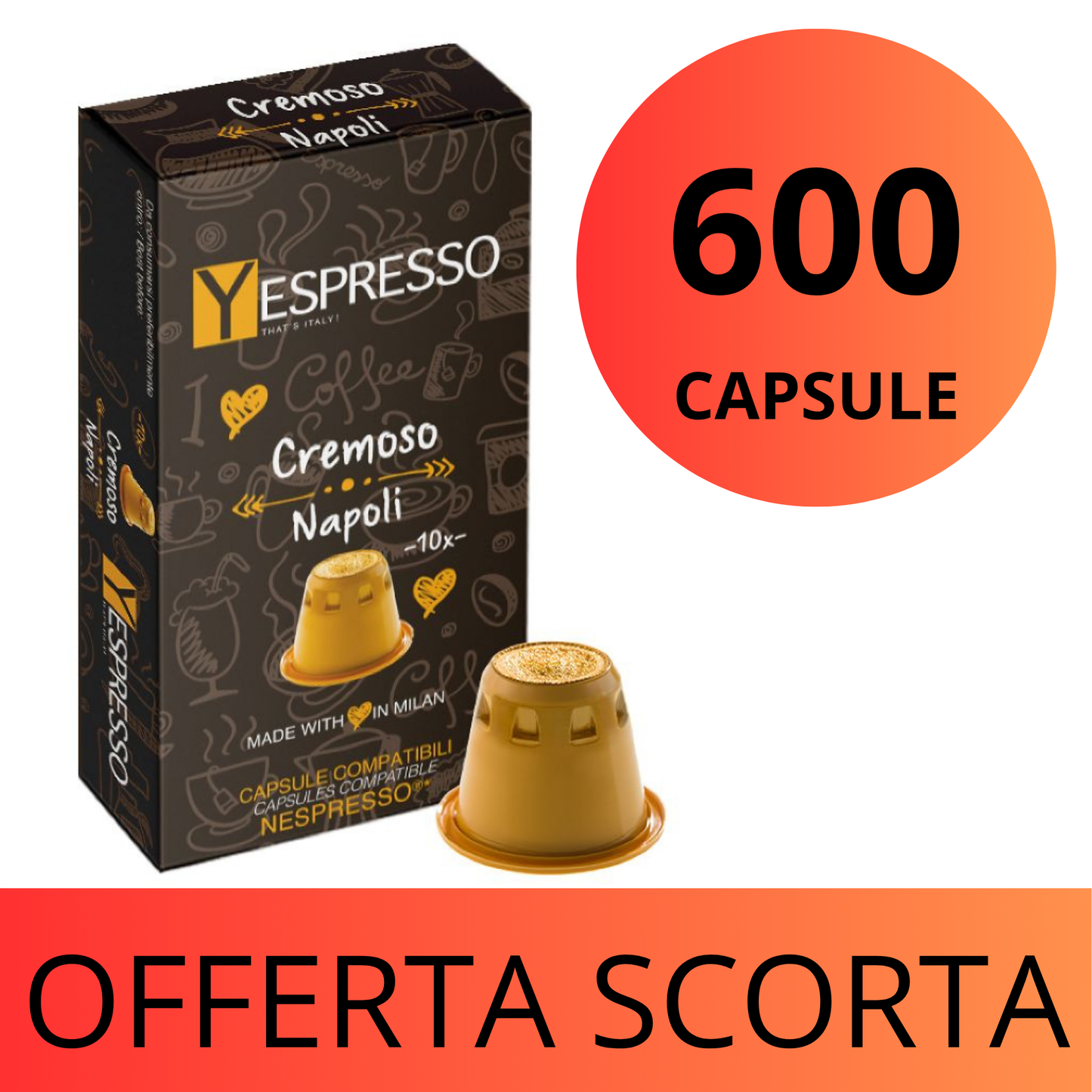 600 Capsule compatibili NESPRESSO - CREMOSO