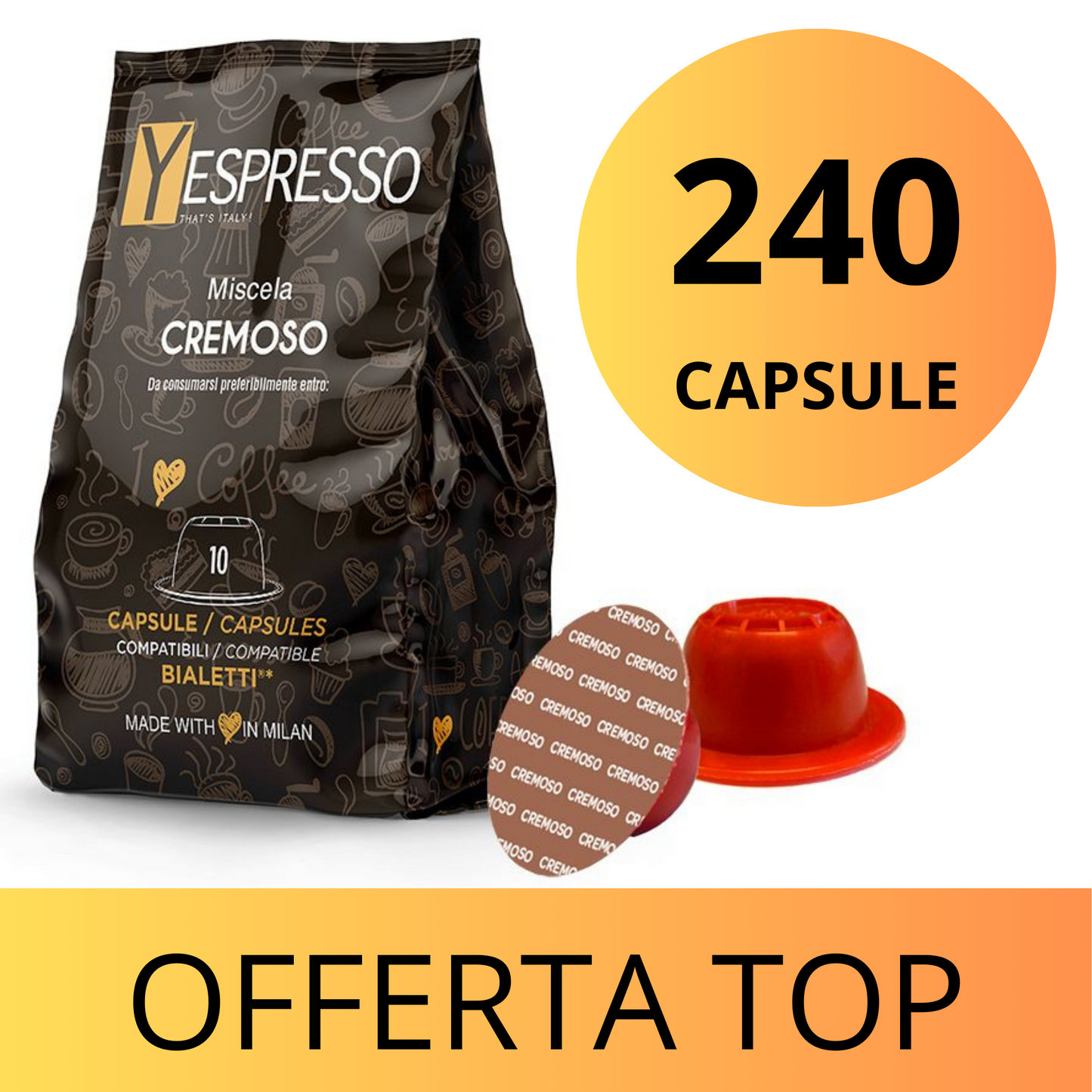 240 Capsule compatibili BIALETTI - CREMOSO