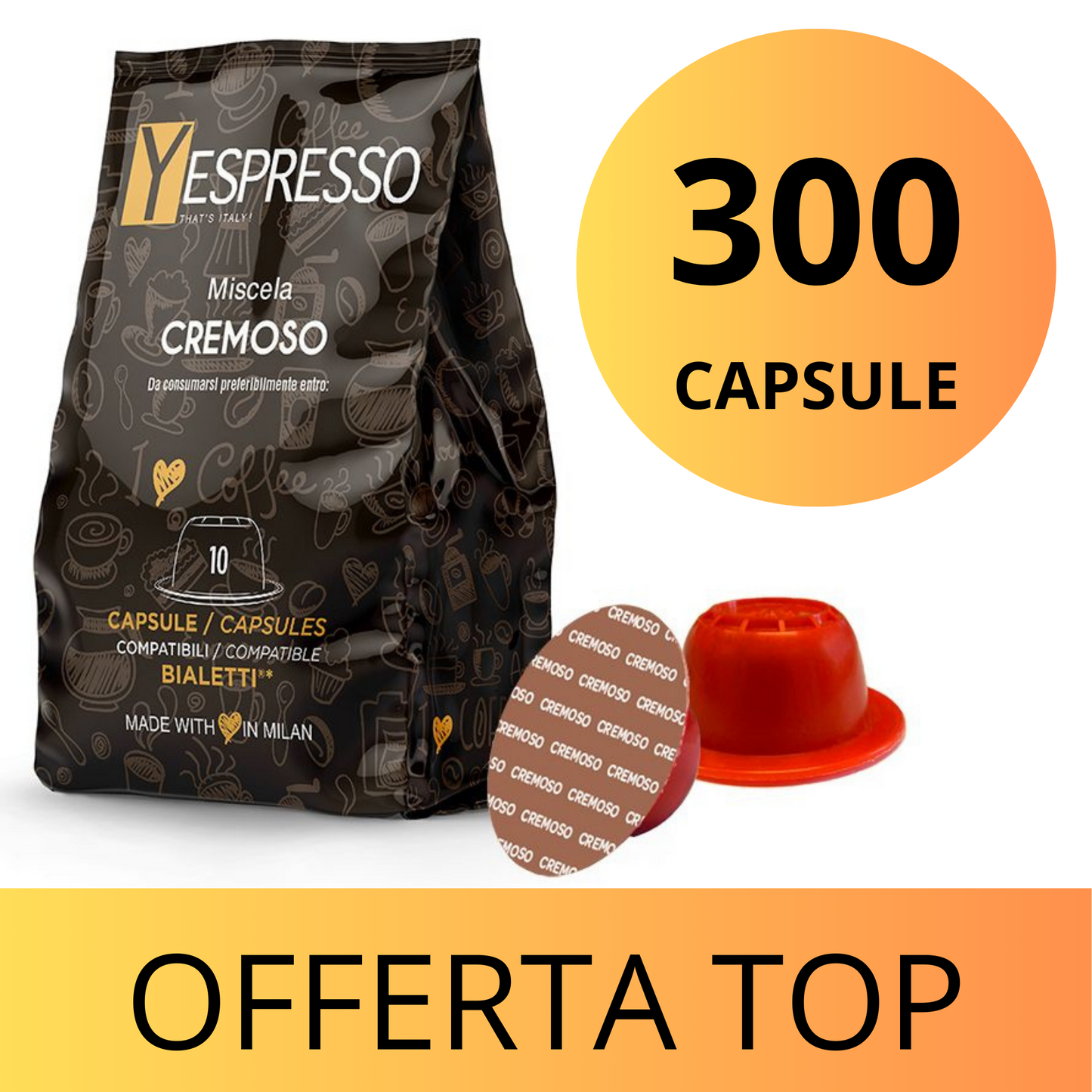 300 Capsule compatibili BIALETTI - CREMOSO