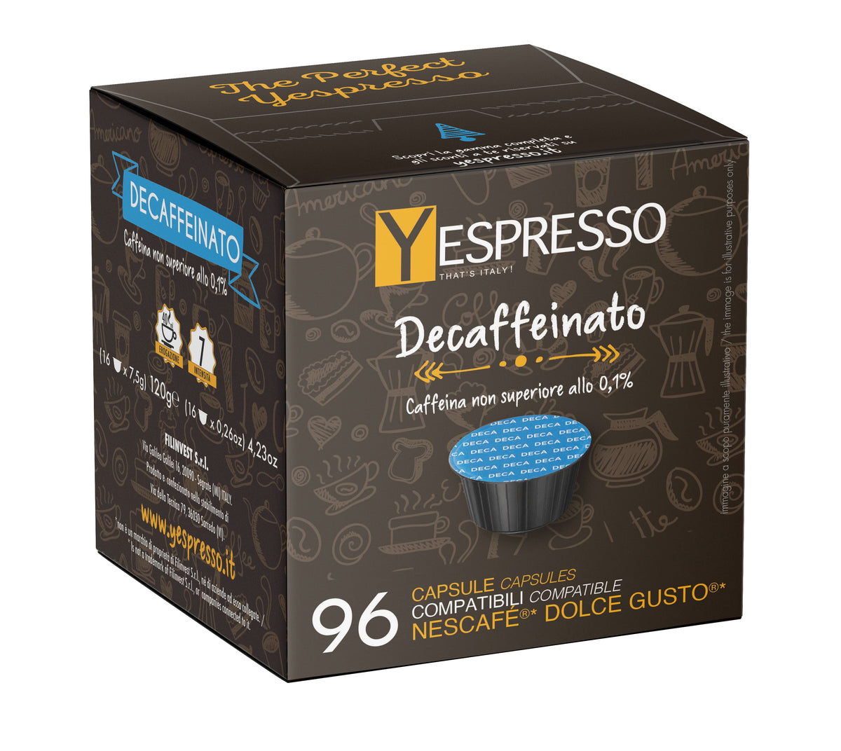 96 Capsule compatibili DOLCE GUSTO - DECAFFEINATO