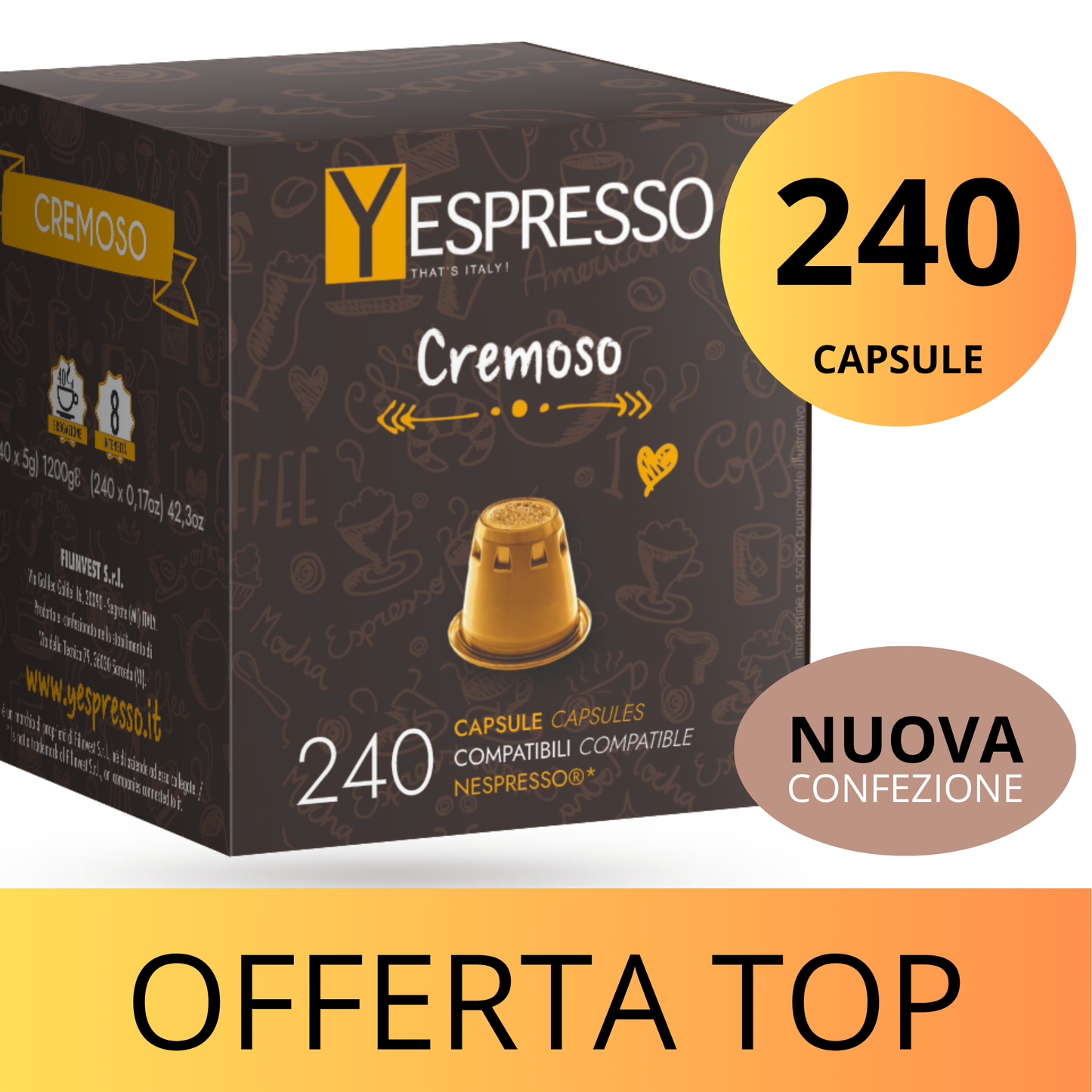 240 Capsule compatibili NESPRESSO - CREMOSO