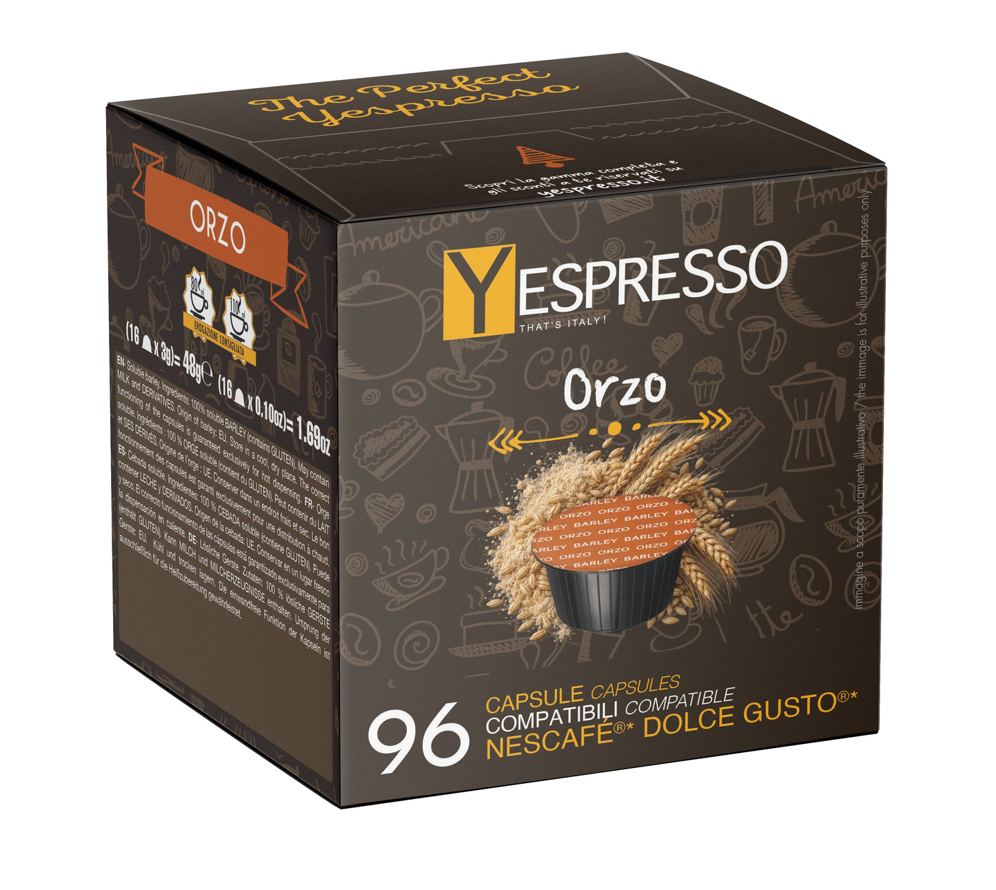 96 Capsule compatibili DOLCE GUSTO - ORZO