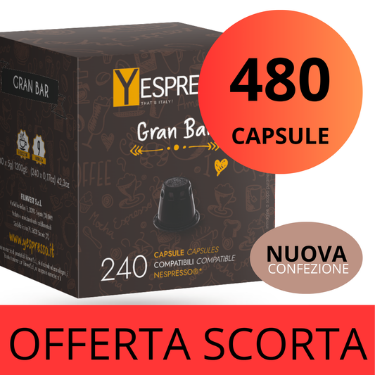 480 Capsule compatibili NESPRESSO - GRANBAR