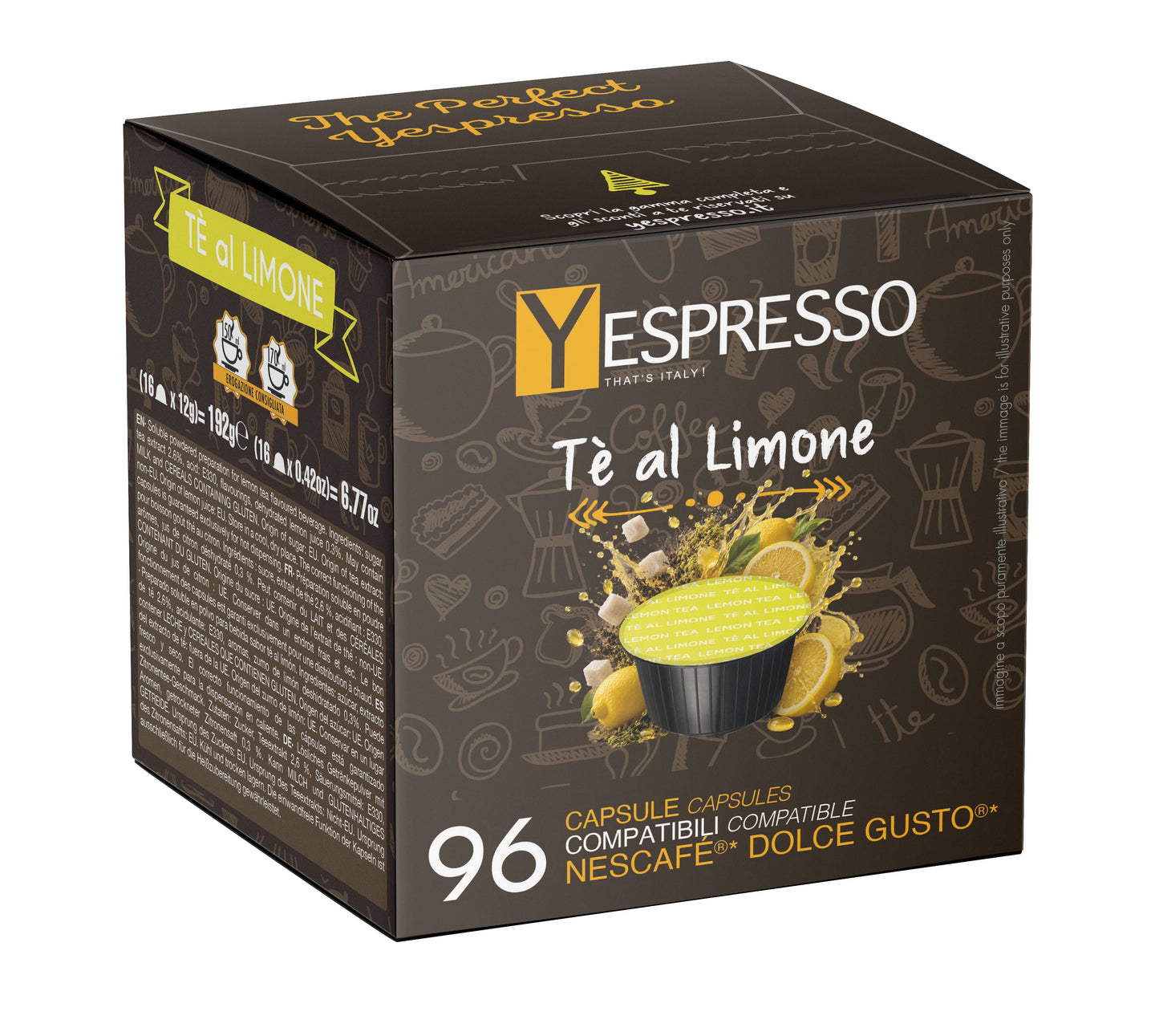 96 Capsule compatibili DOLCE GUSTO - Tè AL LIMONE